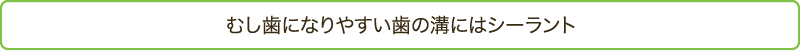 むし歯になりやすい歯の溝にはシーラント